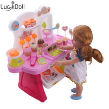 Машинка для мороженого LUCKDOLL, 18 дюймов, американская кукла 43 см, аксессуары для одежды, игрушки для девочек, подарок на день рождения 2024 - купить недорого
