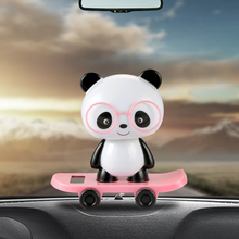 Ornamentos de carro dança bobble cabeça panda boneca automóveis decoração brinquedos bonito auto interior solar balançando dancer acessórios 2024 - compre barato