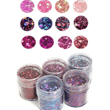 4Color/set  Iridescent Nail Glitter Mix Set  Chunky& Fine 0.2-2mm Gel Mixed  Nail Glitter Powder Sequins Powder For UV Nails Art 2024 - buy cheap
