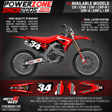 PowerZone Custom Team Graphics Backgrounds Decals 3M Stickers Kit For HONDA CRF250R 2018-2019 CRF450R 2017-2019 007 2024 - buy cheap