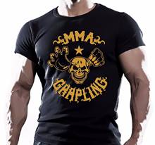 2019 Hot Sale 100% Cotton Grapling Skull Combat Workout Motivating Man T Shirt  Muay Thai Tee Shirt 2024 - buy cheap