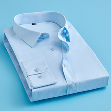 Camisa informal de negocios para hombre, camisa de manga larga de algodón de Color sólido de gran tamaño, informal, a la moda, nueva camisa Simple de negocios 2024 - compra barato