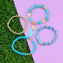 Amder-Juego de Pulseras de plumas y piedras naturales para Mujer, joyería Vintage de madera y mano, Moda HXB046, 4 unidades por lote 2024 - compra barato