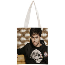 Custom Enrique Iglesias Tote Bag Reusable Handbag Women Shoulder Foldable Cotton Canvas Shopping Bags 2024 - buy cheap