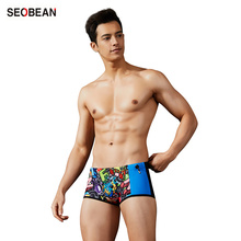 SEOBEAN  Men's Swimming Suits Fashionable Graffiti Beach Casual Swimwear Sports Hot Spring Swimming Trunks 2024 - buy cheap