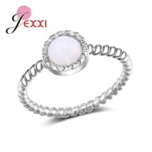 High Quality Rope Design White Fire Opal 925 Sterling Silver Rings For Women Vintage Fashion Wedding Jewelry Dropshipping 2024 - buy cheap