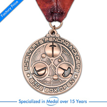 Medallas personalizadas de metal, medallas de cobre rojo antiguo de alta calidad, medallas de metal 3D oem con cintas 2024 - compra barato