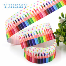 YJHSMY,G-18913-1104,25 мм 10 ярдов карандаши напечатанные ленты grosgrain, DIY аксессуары для волос ручной работы подарочные материалы для обертывания 2024 - купить недорого