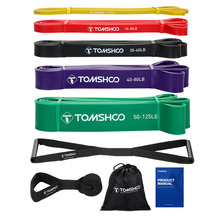 TOMSHOO 5 Packs Pull Up Assist Bands Set Resistance Loop Bands Powerlifting Exercise Stretch Bands with Door Anchor and Handles 2024 - buy cheap