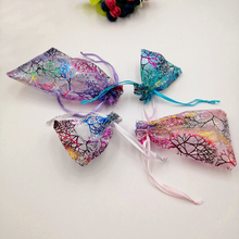 Ruferiado bolsa de presente 100 cm x 9cm, mochila de organza com cordão colorido coral para joias, mochilas para presente de casamento 2024 - compre barato