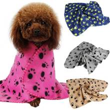 60*70CM Cute Paw Print Pet Cat Dog Cosy Double-sided Fleece Soft Blanket Significant Mat Cover Pet Small Puppy Kitten Keep Warm 2024 - buy cheap