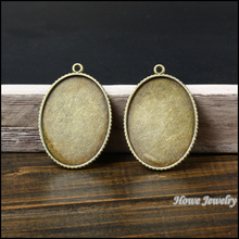New  vintage 20pcs antique bronze oval  Cameo/Cabochon  frame  pendant  charm  diy jewelry Findings  47*33*2mm  (fit 40*30mm) 2024 - buy cheap