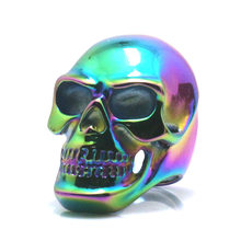 Size 6 To Size 16 Unisex 316L Stainless Steel Multicolor Rainbow Big Polishing Skull Ring 2024 - buy cheap