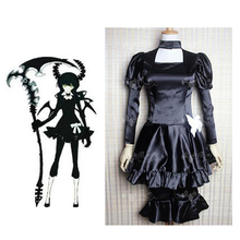 2016 Anime Black Rock Shooter Kuroi Mato Takanashi Yomi Cosplay Costume Black Dress 2024 - buy cheap