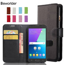 Beworlder For Samsung Galaxy J3 2017 J330 Lichee Pattern Wallet  Card Slots PU Leather Phone Case Cover Flip For Samsung J330 2024 - buy cheap