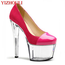 Wedding banquet 15cm sexy high heels, women's single shoes, 6 inch thin heel stage show, with single shoes 2024 - buy cheap