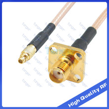 RF parts Male MMCX to SMA female jack 4 hole panel connector with 20cm 8in RG316 RG-316 RF Coaxial Pigtail Jumper Low Loss cable 2024 - buy cheap
