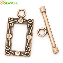 8SEASONS Toggle Clasps Rectangle Antique Copper Pattern Carved 23mm x 12mm 23mm x 6mm,50 Sets (B28379) 2024 - buy cheap