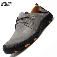 New Spring Autumn Men's Casual Shoes Split Leather Suede Moccasins Loafers Breathable Driving Shoes Men Soft Bottom Men's Shoes 2024 - buy cheap
