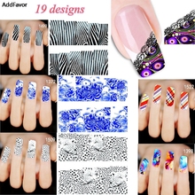 Addfavor 2PC Animal Feather Pattern Nail Art Decal Sticker Water Transfer Fingernail Foil Manicure Decoration Nail Art Stickers 2024 - buy cheap
