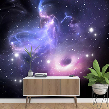 Mural de parede pintura customizada 3d estereoscópico universo estrelas galáxia teto sala de estar quarto mural de fundo papel de parede 3d 2024 - compre barato