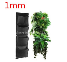 2018 new  4 Pockets felt Garden Planter Wall-mounted Polyester Home Gardening Flower Planting Bags Wall Planter sky planters 1mm 2024 - buy cheap