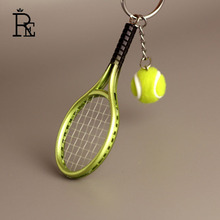 RE 100pcs/lot wholesale promotion tennis racket key chain sports keychain tennis racket key ring key holder 2024 - buy cheap