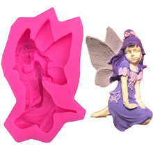 Cute fairy female angel Shape 3D fondant cake silicone mold food grade mastic pastry candy Clay making soap Candle tools F0236 2024 - buy cheap