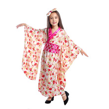 Girls Japanese Geisha Costume Cosplay Clothing Kids Fantasia Asian Princess Cosplay Halloween Children Role Play Fancy Dress Up 2024 - buy cheap