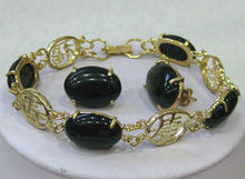 Wholesale price 16new ^^^^Natural Black Rich stone Earrings / Bracelet Set AAA 2024 - buy cheap