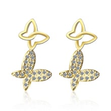 Exquisite Gold Color Tiny Butterfly Zirconia Pendant Stud Earrings Fashion High Quality Earrings Ear Jewelry Gifts for Women 2024 - buy cheap