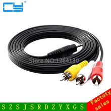 1.5M 5FT Adapter Cable Audio Video AV 3.5mm Jack to 3 RCA for TV/SONY/Canon/JVC Camcorder free shipping 2024 - buy cheap