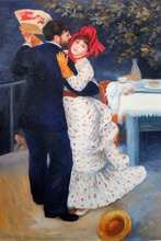 Pinturas al óleo romanticas de bailarinas para bailar en el país, de Pierre augste, pintura de Renoir, óleo sobre lienzo, reproducciones de arte Vertical 2024 - compra barato