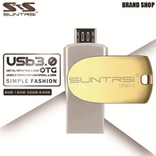 Suntrsi giratoria Pen Drive USB Flash Drive usb 3.0 OTG 16g 32g 64g usb stick para PC/Android teléfono Pendrive personalizado insignia de la impresión 2024 - compra barato