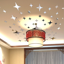 Pegatinas de pared con efecto espejo en forma de estrella, calcomanía de pared acrílica 3D para habitación de niños, Mural de techo para sala de estar, decoración del hogar 2024 - compra barato