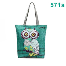 Bags for Women 2018 Cute Owl Printed Canvas Tote Large Capacity Shopping Shoulder Bag Casual Handbag Zipper Crossbody Bags Bolsa 2024 - buy cheap