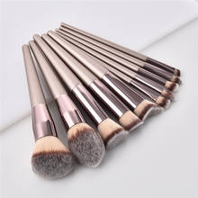 10pcs/set Champagne makeup brushes set foundation powder blush eyeshadow flat kabuki blending make up brush beauty tool 2024 - buy cheap