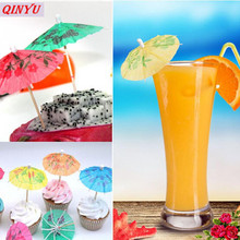 100pcs Creative Mini Paper Umbrellas Toothpick Cocktail Garland Cake Decoration Drink Party Wedding Supplies Mixed Color 5ZSH916 2024 - buy cheap
