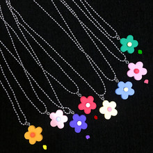 Collar con colgante de flor de color caramelo para mujer, joyería Floral encantadora de resina, joyería al por mayor para mejor amiga 2024 - compra barato