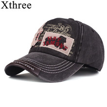 Xtrês novo boné de beisebol retrô, boné de algodão snapback para homens e mulheres, chapéus casquette, boné com bordado de letra 2024 - compre barato