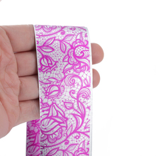 Pegatinas para uñas de 4x100cm, láminas de transferencia de color rojo rosa para decoración de uñas, flor de encaje, herramienta de belleza para manicura 2024 - compra barato