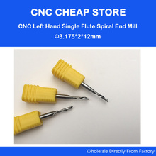 5pc 3.175x2x12mm left hand down cutter spiral single flute CNC router bits free shipping 2024 - buy cheap