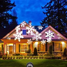 Outdoor Christmas Moving Snow Laser Projector Stage Spotlight Snowflake Landscape Garden Lawn Light DJ Disco 2024 - buy cheap