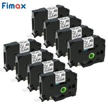 Fimax-etiqueta de TZe-131 compatible con cinta Brother TZe131 TZe 131, 12mm, negro en transparente, cintas para etiquetas, impresora brother, 8 piezas 2024 - compra barato