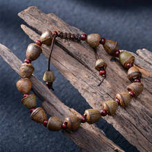 Drop Shipping Eucalyptus Seeds Tibetan Buddhist Prayer Beads Mala Buddha Bracelet Rosary Wooden Bangle Jewelry Wood Bracelet 2024 - buy cheap