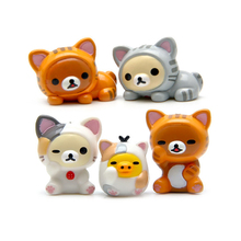 5pcs/lot Japanese Anime Rilakkuma Bear Cosplay Chi's Sweet Home Cat Cute PVC Action Figure Toys Collection Model Toy for Kids 2024 - buy cheap