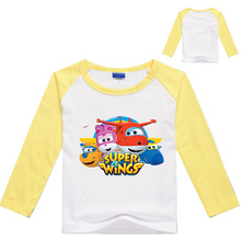 2018 New Spring Boys Long Sleeved T-Shirts Kids Teens Clothes Cartoon Super Wings Cotton Girls Costume Children Nova Tops Tees 2024 - buy cheap