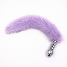 Anal Plug 3 Size Stainless Steel Butt Stopper Thread Shape Gray White Fox Tail Butt Plug Anal Sex Toys for Couples H8-79E 2024 - buy cheap