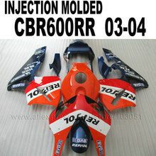 Комплект обтекателей из АБС-пластика для Honda Repsol CBR600RR 2003 2004 CBR 600 RR 03 04 Cbr600, комплект оранжевых и синих обтекателей 2024 - купить недорого