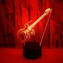 Musical Instruments Guita Nightlight Mood 3D Lamp 7 Color Change Touch Remote Switch 3d Night Lights Birthday Gifts Toy 2024 - buy cheap